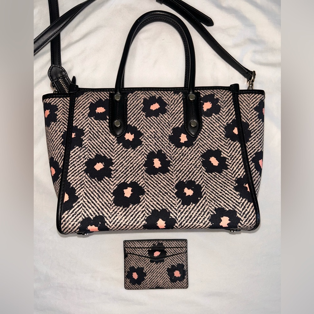 kate spade Black and Pink Floral Tote - Picture 4 of 10
